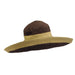 Big Brim Two Tone Ribbon Sun Hat - Scala Collection Hats Wide Brim Hat Scala Hats WSPR292CT Chocolate  