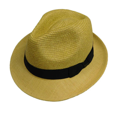Fedora Hat with Woven Brim - Scala Collection Hats Fedora Hat Scala Hats    