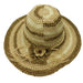 Striped Crochet Toyo Sun Hat - Jeanne Simmons Hats Floppy Hat Jeanne Simmons WSTS294BN Natural / Brown  