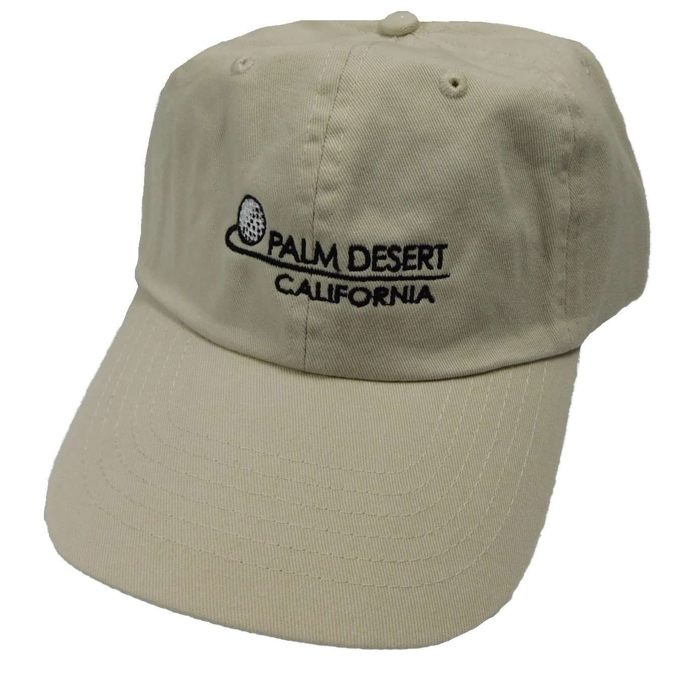 DPC Unstructured Twill Cap with PALM DESERT Cap Dorfman Hat Co. C006PT Putty  