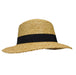 Raffia Braid Boater Hat with Black Ribbon Band - Boardwalk Style Bolero Hat Boardwalk Style Hats da652nt Natural Medium (57 cm) 