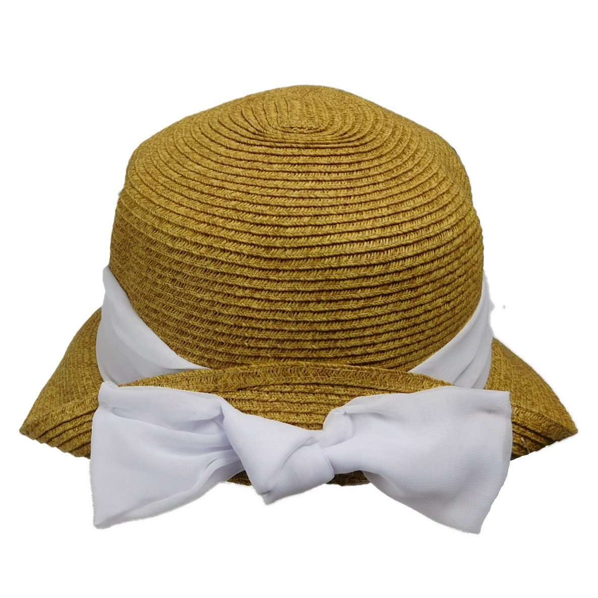 Small Bonnet Hat with Scarf - Boardwalk Style Cloche Boardwalk Style Hats da556wh White Medium (57 cm) 