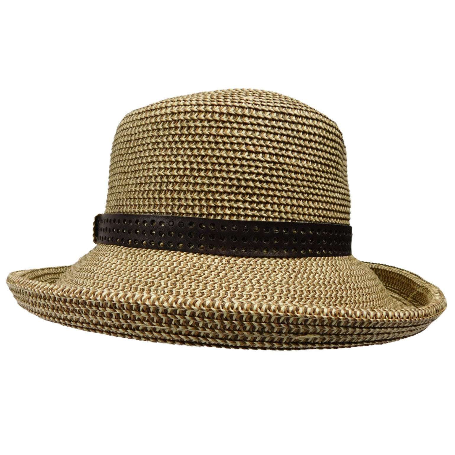 Small Kettle Brim by Boardwalk Kettle Brim Hat Boardwalk Style Hats WSPS830BK Brown tweed  