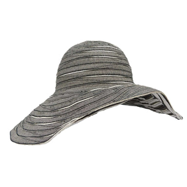 Two Tone Reversible Ribbon Crusher - Boardwalk Style Sun Hats Floppy Hat Boardwalk Style Hats DA1197-GREY Grey M/L (58.5 cm) 