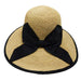 Fine Raffia Sun Hat with Large Bow Floppy Hat Boardwalk Style Hats WSRA832NT Natural  