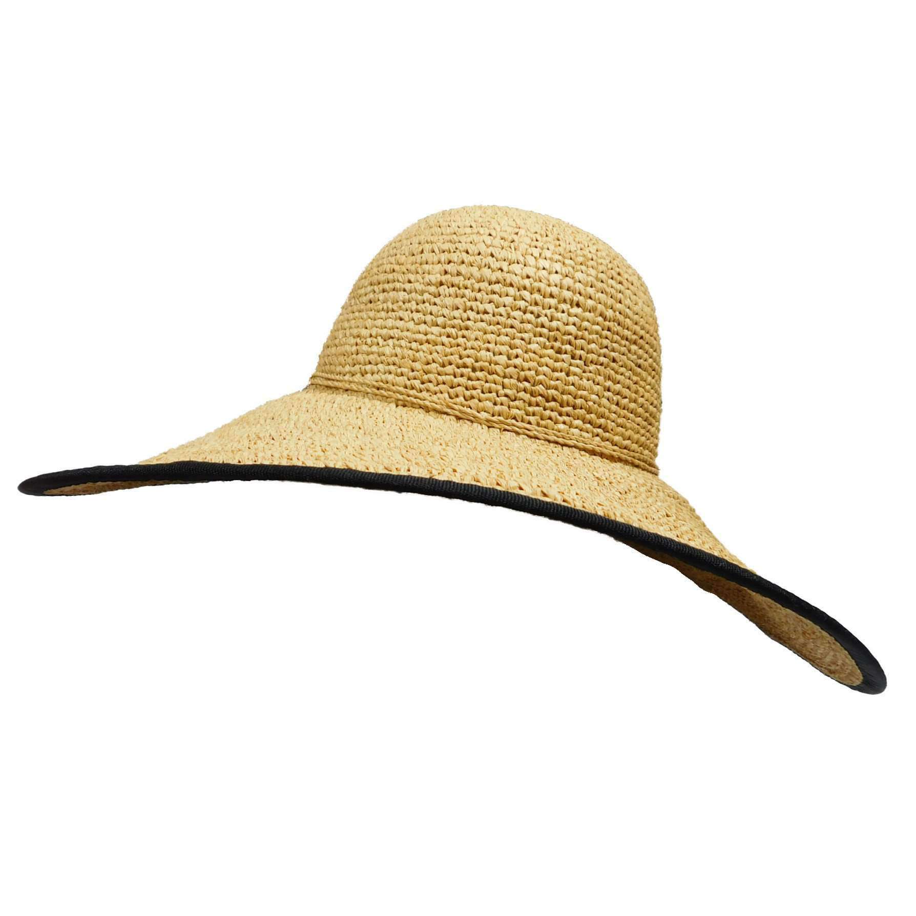 Fine Raffia Sun Hat with Twisted Tie, Floppy Hat - SetarTrading Hats 