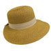 Asymmetrical Brim Summer Hat with Iridescent Band - DNMC Wide Brim Hat Boardwalk Style Hats WSPS834CR Cream Medium (57 cm) 