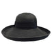 Large Up Turned Brim Sun Hat Wide Brim Hat Boardwalk Style Hats WSPS835BK Black  