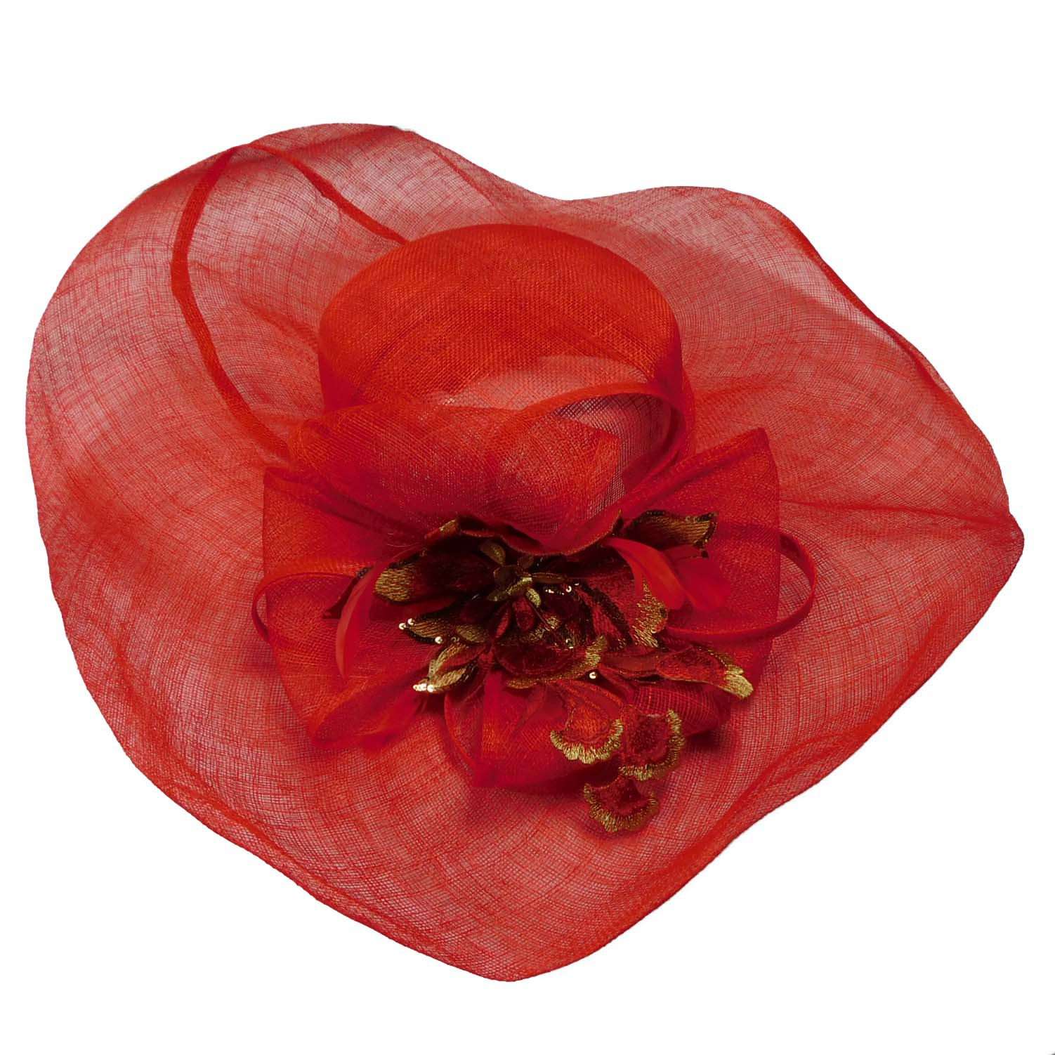 Sinamay Derby Hat with Embroidered Applique Dress Hat Something Special LA    