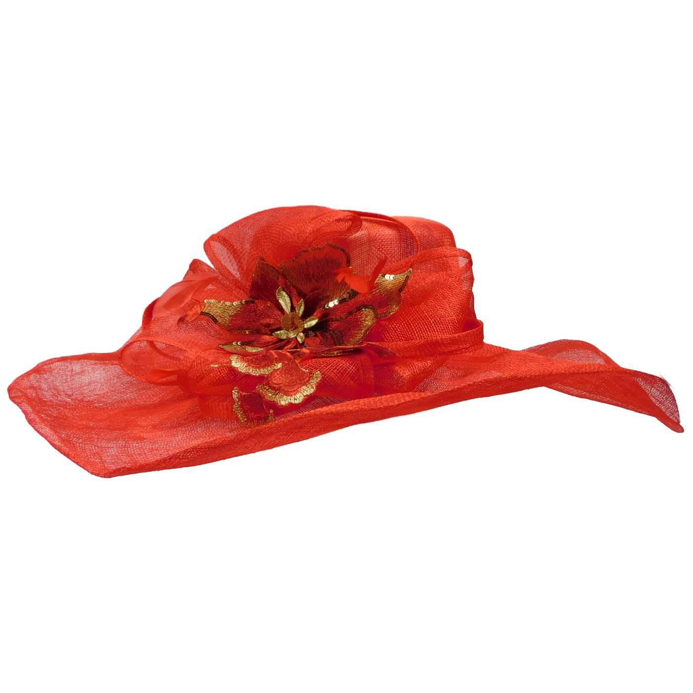Sinamay Derby Hat with Embroidered Applique Dress Hat Something Special LA    