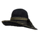 Ribbon and Straw Big Brim Hat - Boardwalk Style Wide Brim Hat Boardwalk Style Hats DA969BK Black Medium (57 cm) 