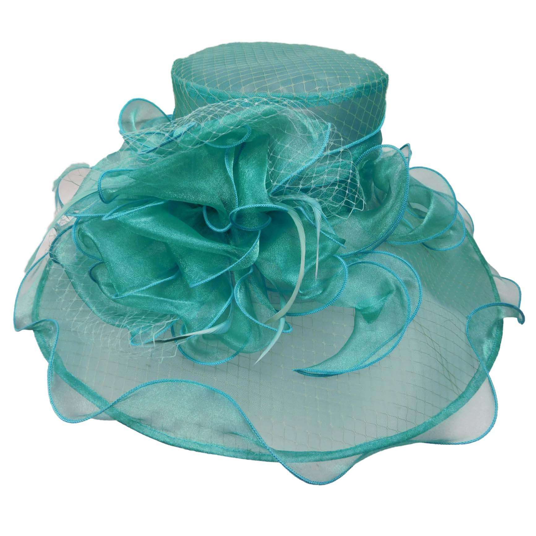 Organza Hat with Netting Overlay, Dress Hat - SetarTrading Hats 