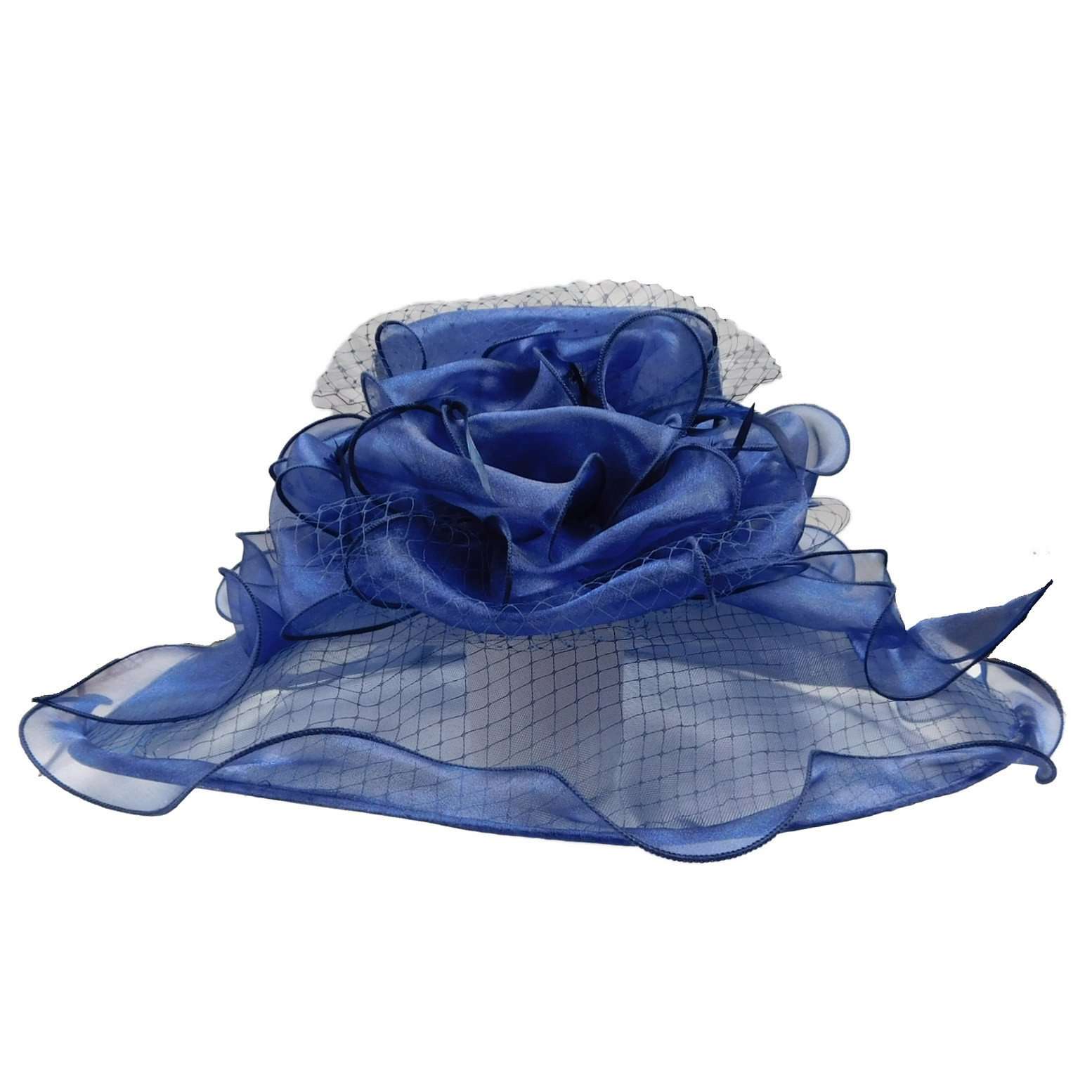 Organza Hat with Netting Overlay, Dress Hat - SetarTrading Hats 