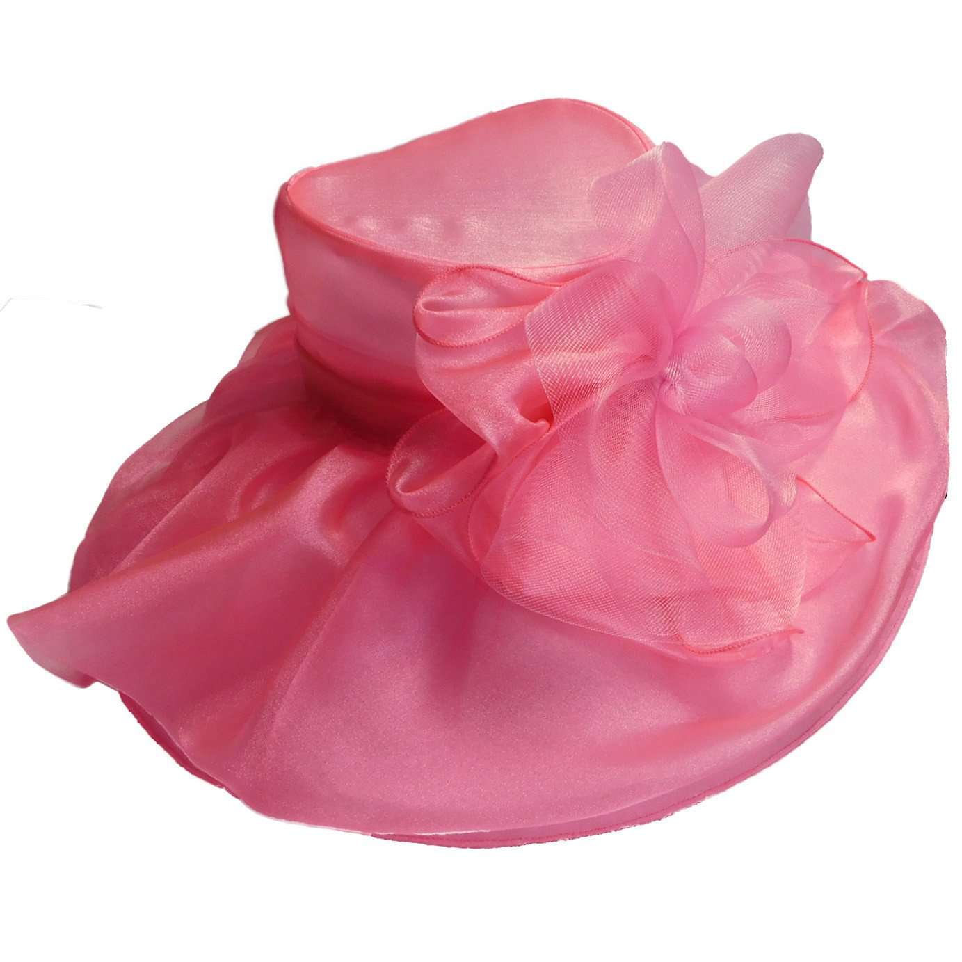 Pleated Organza Hat with Mesh Accent, Dress Hat - SetarTrading Hats 