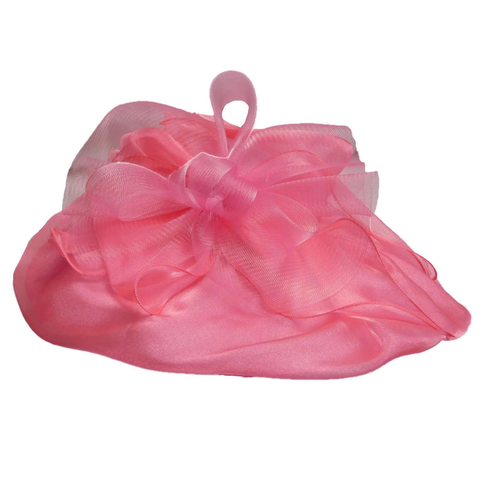 Pleated Organza Hat with Mesh Accent, Dress Hat - SetarTrading Hats 
