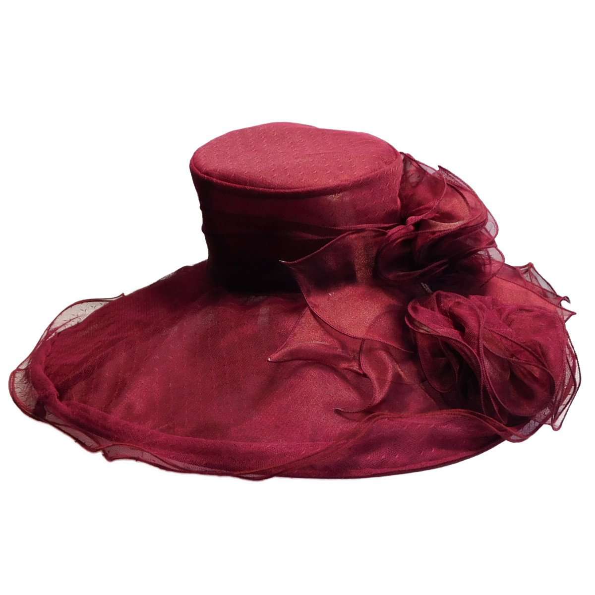 Lace Ruffle Organza Hat, Dress Hat - SetarTrading Hats 
