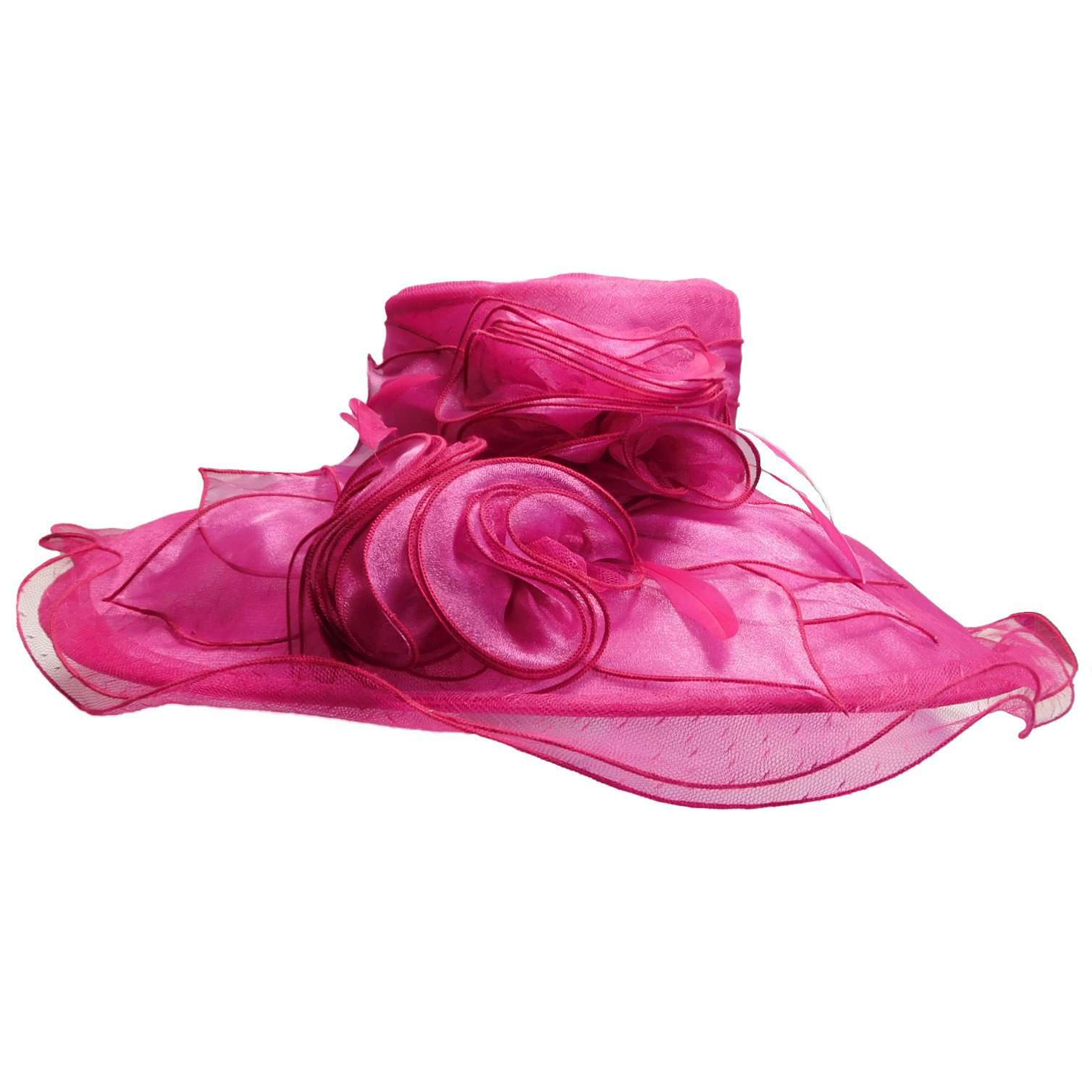 Lace Ruffle Organza Hat, Dress Hat - SetarTrading Hats 