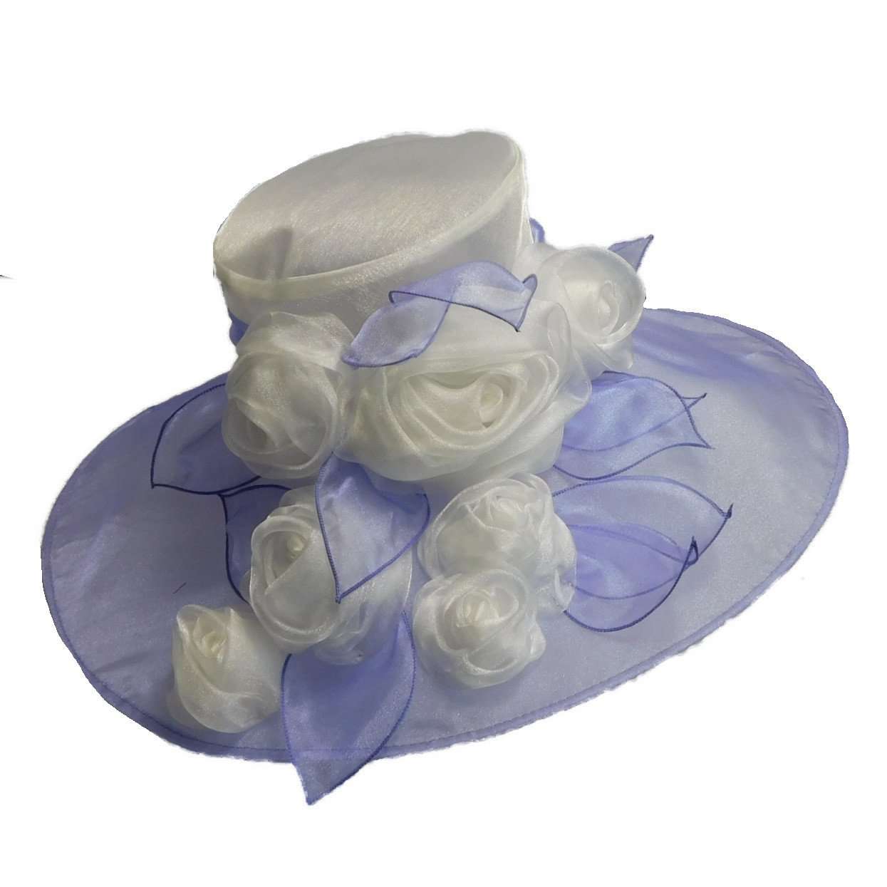 Rose Bouquet Organza Hat Dress Hat Something Special Hat SPBY5594LL Lilac  