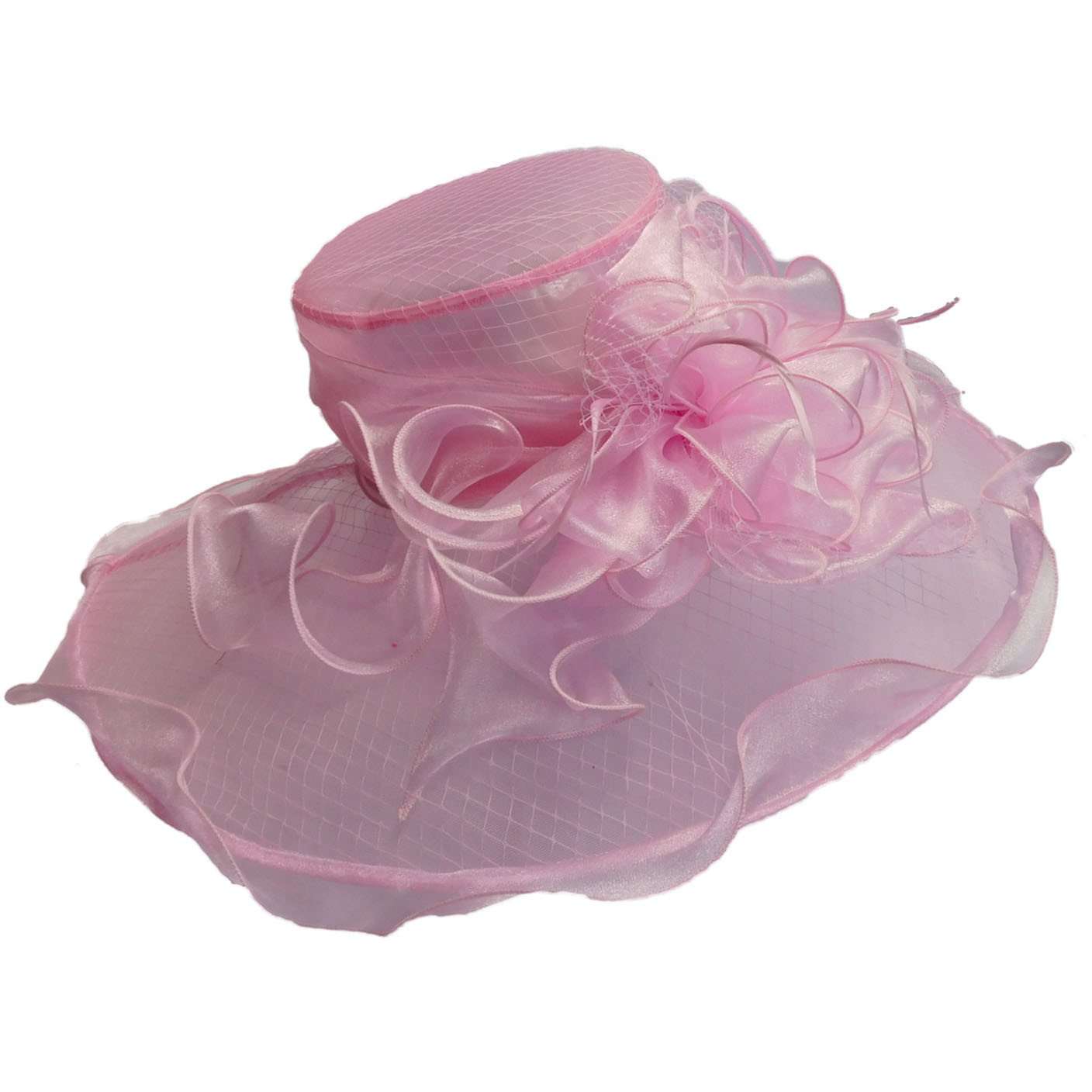 Organza Hat with Netting Overlay, Dress Hat - SetarTrading Hats 