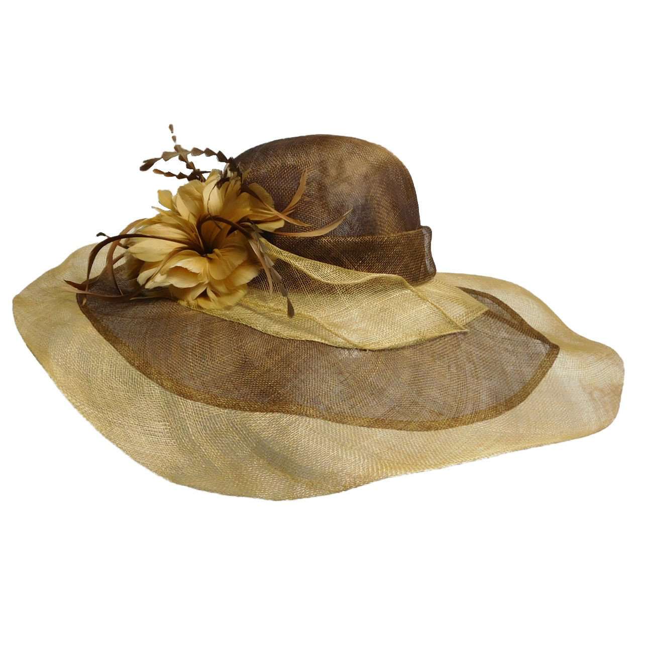 Two Tone Sinamay Derby Hat with Flower Dress Hat Something Special Hat    