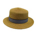 Straw Boater Hat with Striped Band, Gambler Hat - SetarTrading Hats 