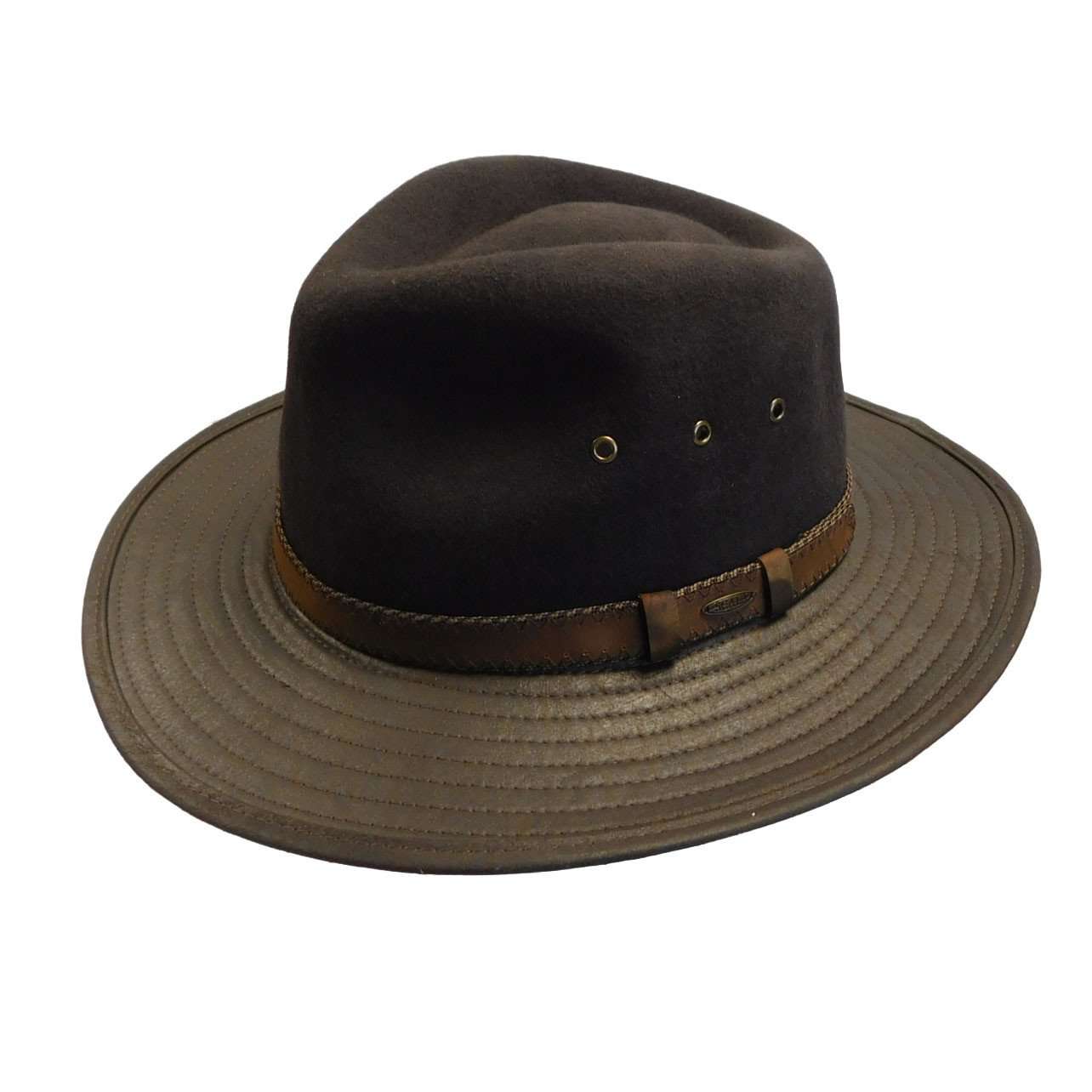 Men's Scala Cotton Blend Outback Hat - Brown