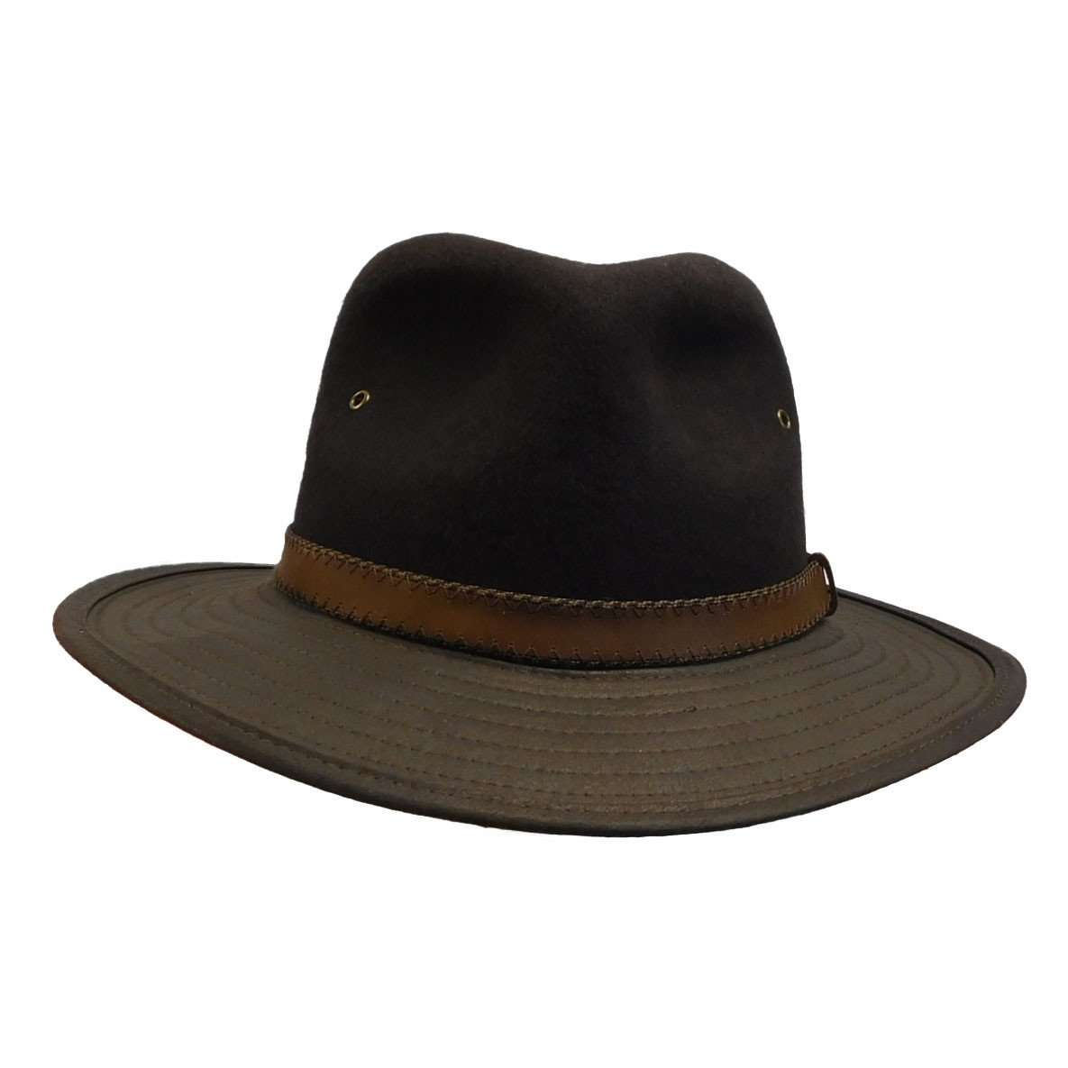 Four Seasons Wool Felt Outback Hat - Scala Collection Hats Brown / M