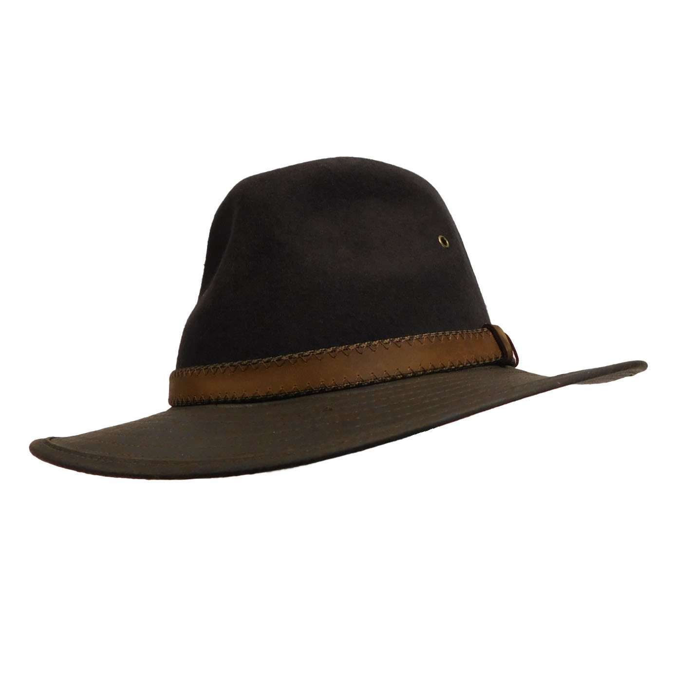 Four Seasons Wool Felt Outback Hat - Scala Collection Hats Safari Hat Scala Hats MWDF144BNM Brown M 