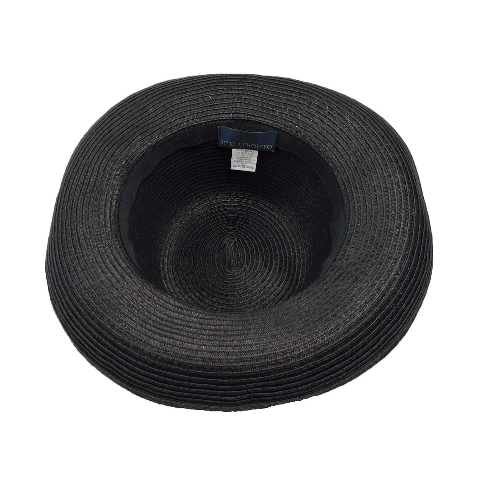 Black Kettle Brim Hat - Scala Pronto Hat Kettle Brim Hat Scala Hats    