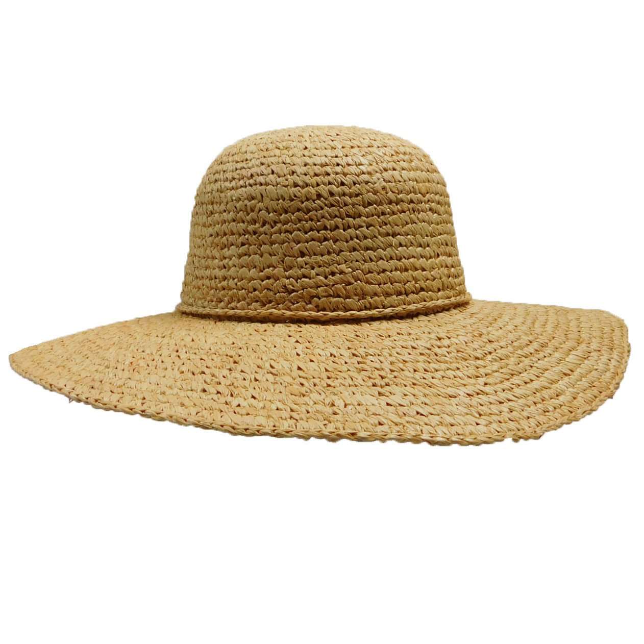 Paris Crochet Raffia Summer Hat by Peter Grimm - Brown, Floppy Hat - SetarTrading Hats 