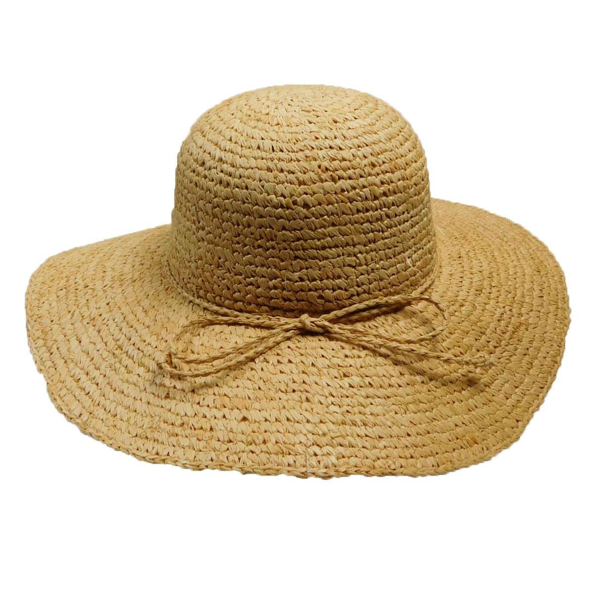 Paris Crochet Raffia Summer Hat by Peter Grimm - Brown 