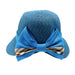 Small Brim Facesaver Hat with Plaid Bow Facesaver Hat JEL WSldy0057TQ Turquoise  