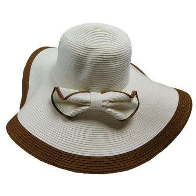 Wide Brim Sun Hat with Contrast Trim, Wide Brim Sun Hat - SetarTrading Hats 