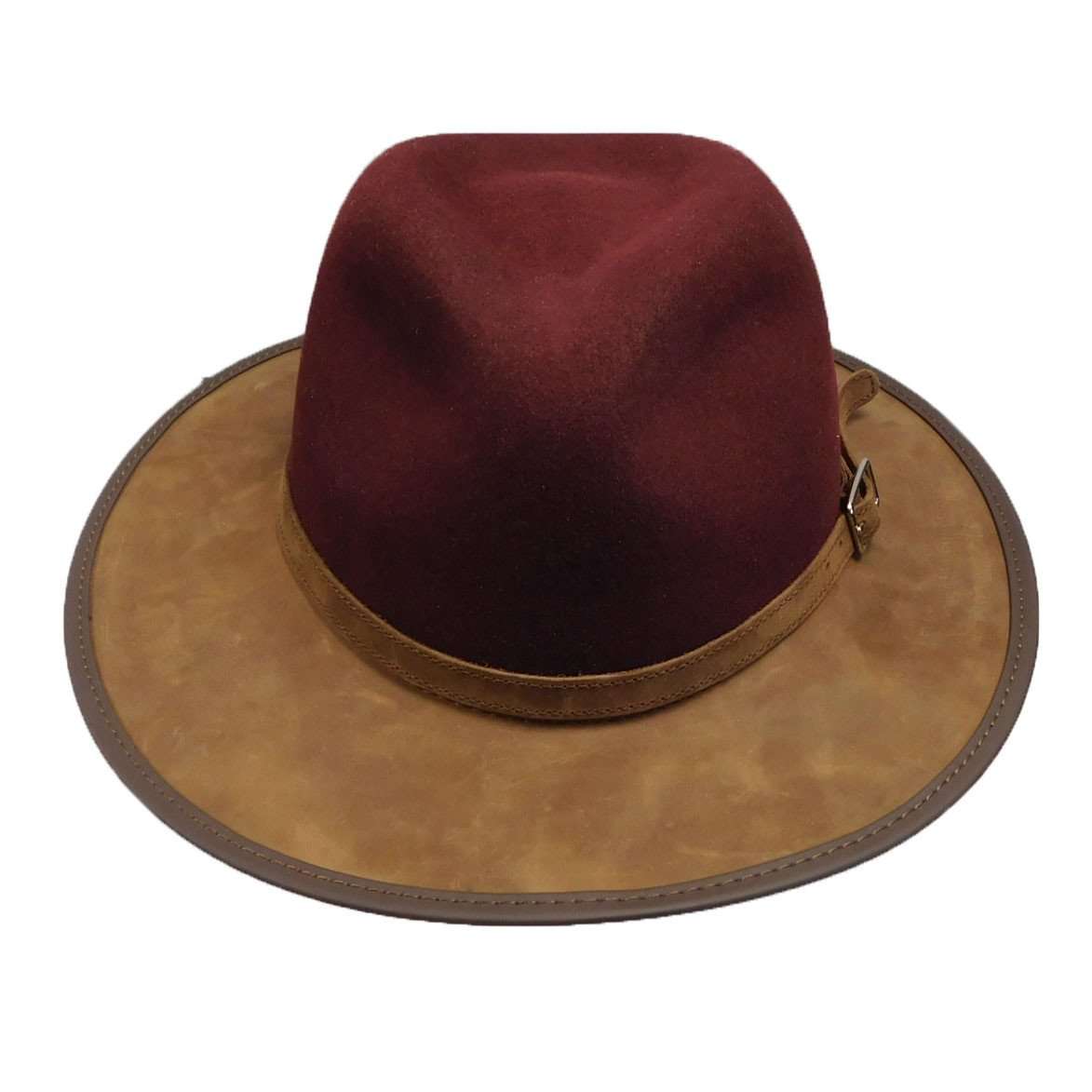Summit Safari Wool and Leather Hat -Burgundy Safari Hat Head'N'Home Hats    