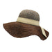 Brown and Grey Two Tone Raffia Sun Hat - Boardwalk Style Hats, Wide Brim Sun Hat - SetarTrading Hats 