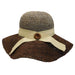 Brown and Grey Two Tone Raffia Sun Hat - Boardwalk Style Hats, Wide Brim Sun Hat - SetarTrading Hats 
