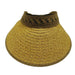 Wide Brim Mixed Braid Roll-Up Sun Visor Hat - Milani Hats Visor Cap Milani Hats    