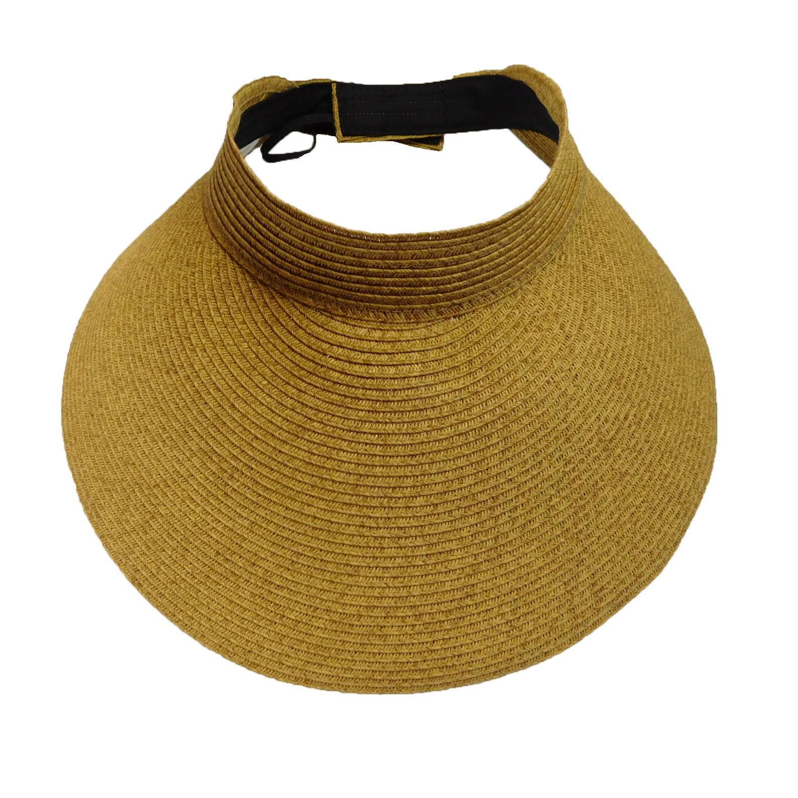 Roll Up Wide Brim Solid Color Sun Visor - Boardwalk Style Visor Cap Boardwalk Style Hats    