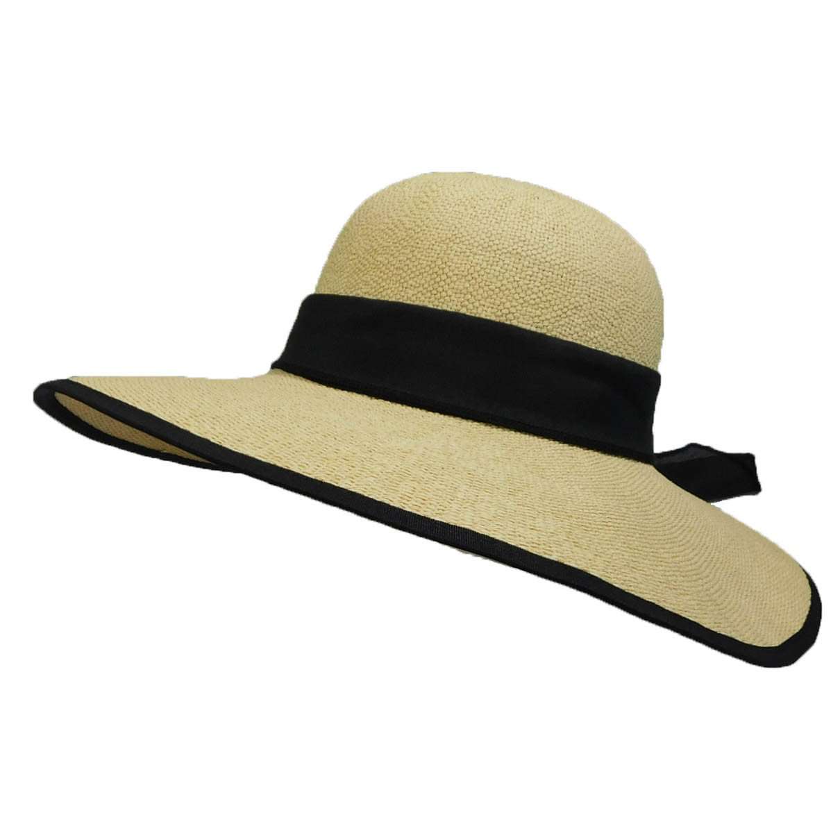 Woven Bangkok Straw Sun Hat with Split Brim - Boardwalk Style, Wide Brim Sun Hat - SetarTrading Hats 