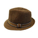 Kid's Fedora Hat with Pattern Band - Brown Fedora Hat Boardwalk Style Hats    