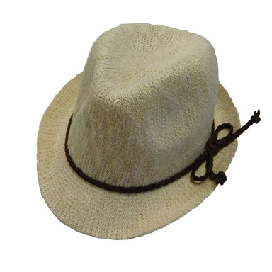 Kid's Knobby Knit Fedora Hat - Ivory Fedora Hat Boardwalk Style Hats KSda2927IV Ivory  