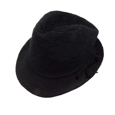 Kid's Knobby Knit Fedora Hat - Black Fedora Hat Boardwalk Style Hats KSda2927BK Black  