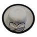 Black and White Sun Hat with Large Straw Bow - DNMC Hats, Wide Brim Hat - SetarTrading Hats 
