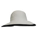 Black and White Sun Hat with Large Straw Bow - DNMC Hats Wide Brim Hat Boardwalk Style Hats    