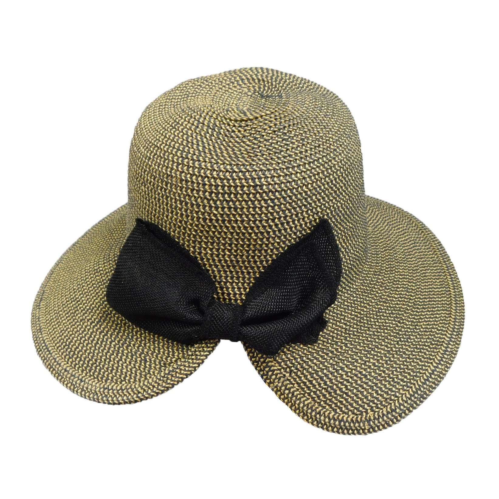 Butterfly Split Brim Sun Hat - Boardwalk Style Hats Wide Brim Hat Boardwalk Style Hats WSda749BK Black  