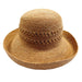 Hand Crocheted Raffia Kettle Brim Hat - Rust Kettle Brim Hat Boardwalk Style Hats WSda739RT Rust Medium (57 cm) 