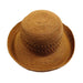 Hand Crocheted Raffia Kettle Brim Hat - Rust Kettle Brim Hat Boardwalk Style Hats    