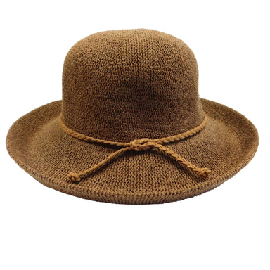 Knit Up Turned Brim Breton Hat, Brown - DNMC Kettle Brim Hat Boardwalk Style Hats da3113BN Brown  