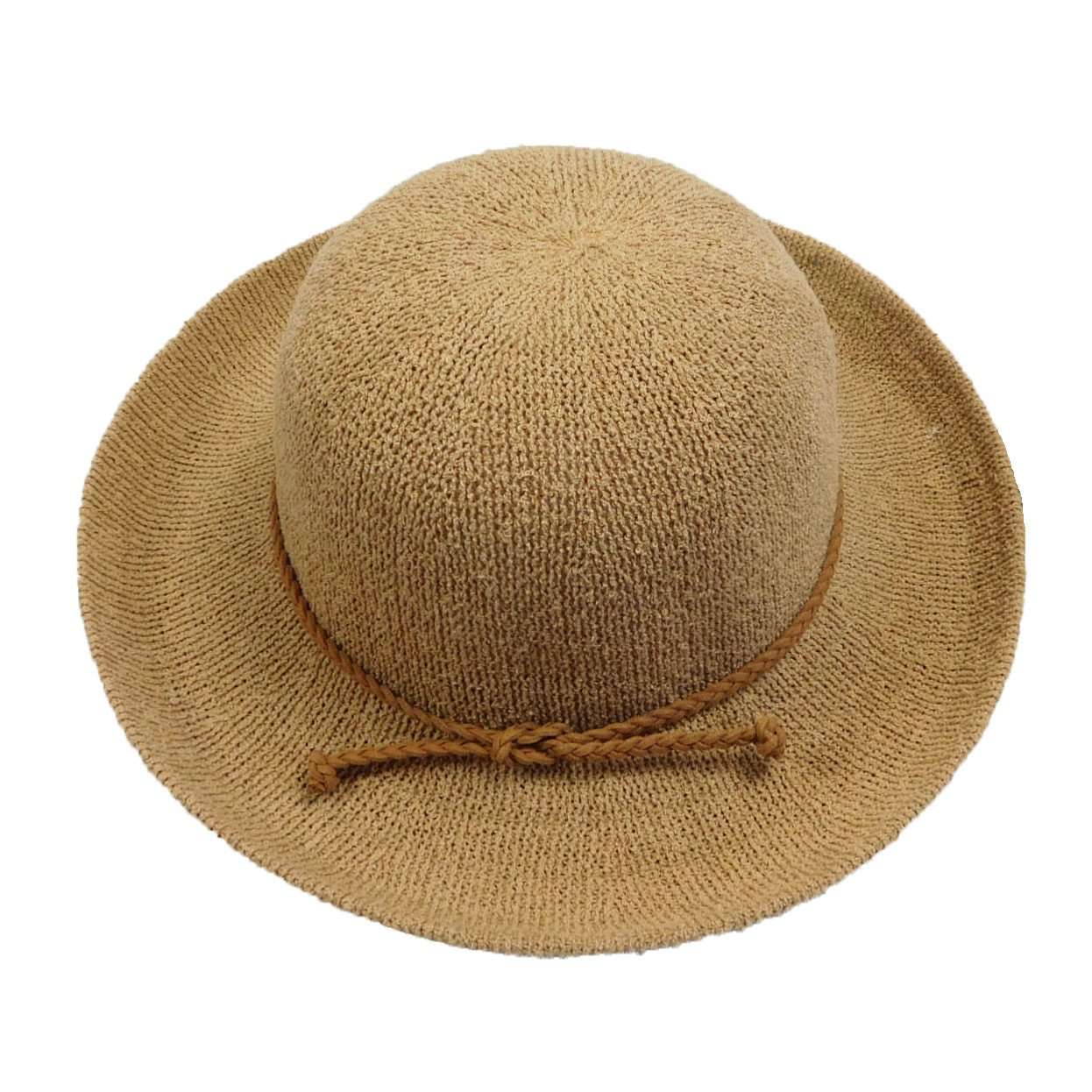 Knit Breton-Up Turned Brim Hat - Camel, Kettle Brim Hat - SetarTrading Hats 