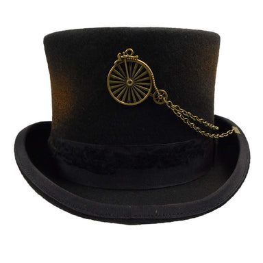 Antiqued Wool Felt Steampunk Top Hat - K. Keith Wool Hat Top Hat Great hats by Karen Keith